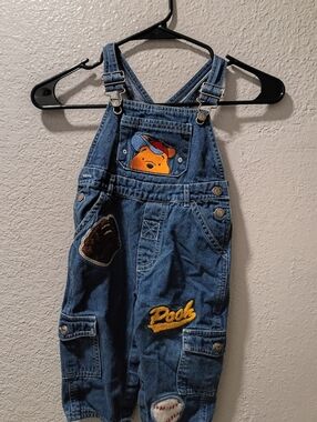 Pooh Kids' Denim Overalls in Blue - 18 Months